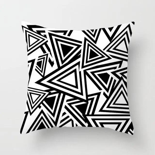 Car Home Living Room Simple Black And White Geometric Cushion Cover Modern Decorative Pillowcase Sofa  Pillow
