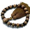 Men's Buddhist Prayer Beads, Kyo-style, Made from Japanese Enju Wood, with a Silk Tassel, Suitable for All Sects, Ideal for Informal Funerals,
