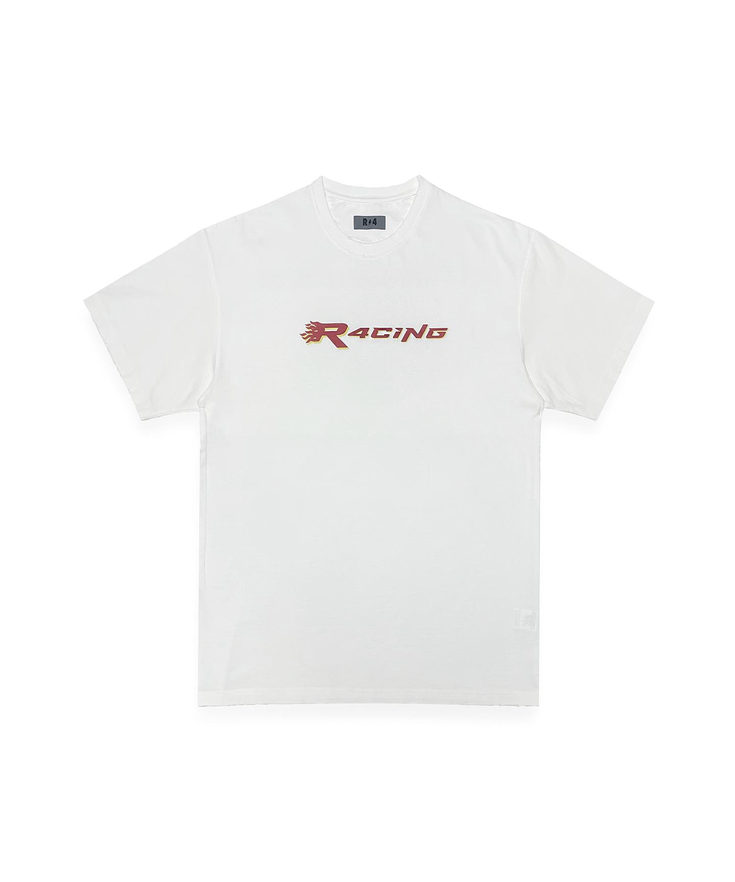 Alpo R-0017 / R4Cing Стиранная короткая футболка (белый) White/Free