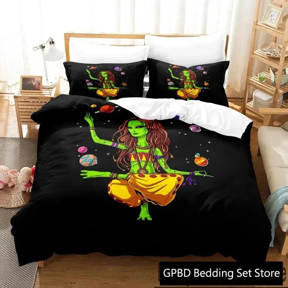 3D Print Alien Gangster Comfortable Duvet Quilt Cover Pillowcase Bedding Set Children Bedroom Decoration Home Textile