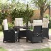 VidaXL 5-Piece Garden Dining Set with Cushions Black Poly Rattan 3380367