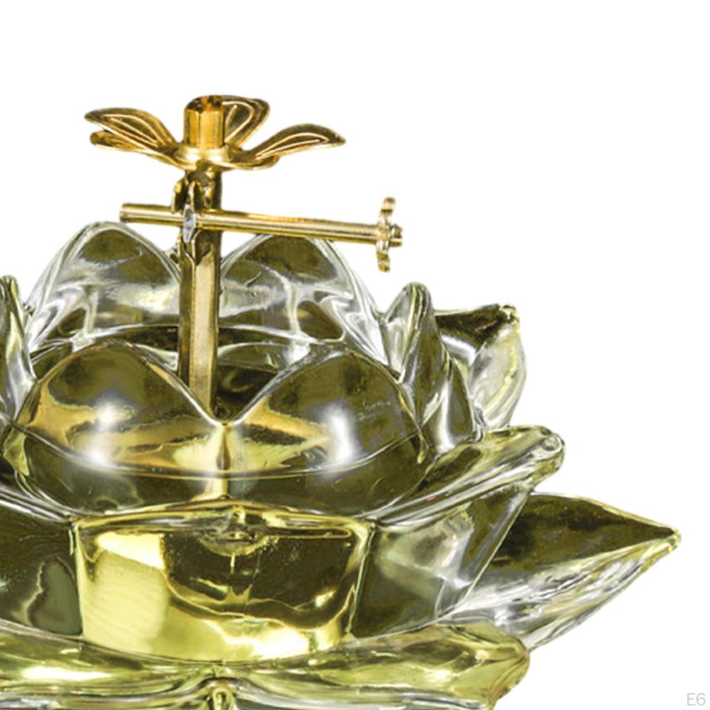 Lampada ad Olio Ghee Buddista Decorativa Fatta a Mano per Altare con Stoppino Diwali per Soggiorno