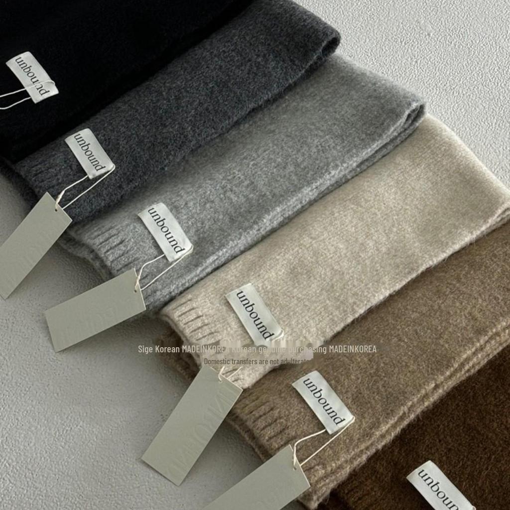 Highly Recommended! Korean Dongdaemun Knitted Wool-Blend Scarf - Winter Solid Color Korean Style Neckwear