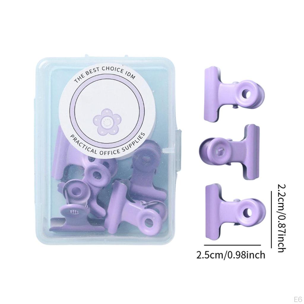 8 Pieces Small Bull Clips Metal Paper Grip Office Clamp Mini Binder for Bags