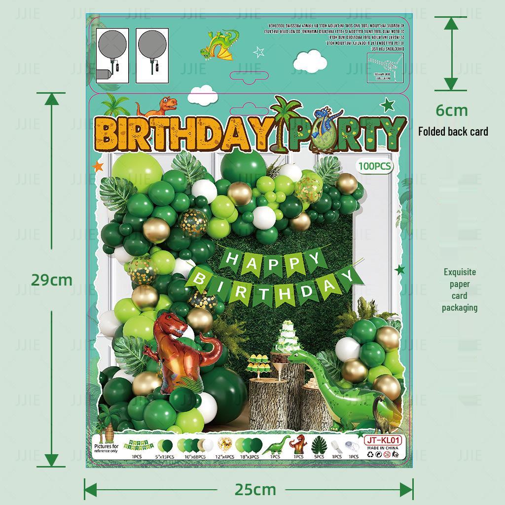 Dinosaurier Geburtstags-Szenendekoration für Kinder - Ballons und Party-Atmosphären-Set für Jungen und Mädchen