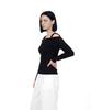 Myuleus Off-Shoulder Strap Knit [Black]