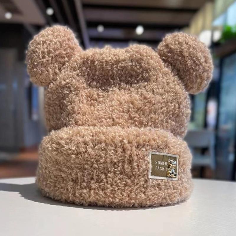 Krásná větruodolná zimní plyšová čepice ve tvaru medvědích uší Harajuku klobouk pro ženy muže Udržujte uši v teple klobouk potřeby do chladného počasí