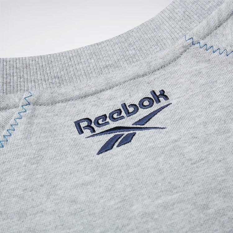 Reebok Letter Embroidery Casual Sports Knit Pullover Vintage American Sweatshirt Unisex sweatshirt Light-Heather-Gray 24SRC305UGG3
