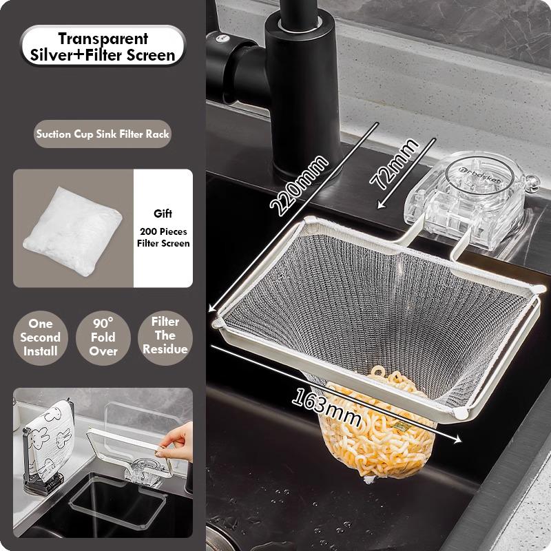 Kitchen Sink Filter Leakage Drain Hole Filter Trap Screen Suction Cup Drainage Net Frame Iron Disposable Mesh6