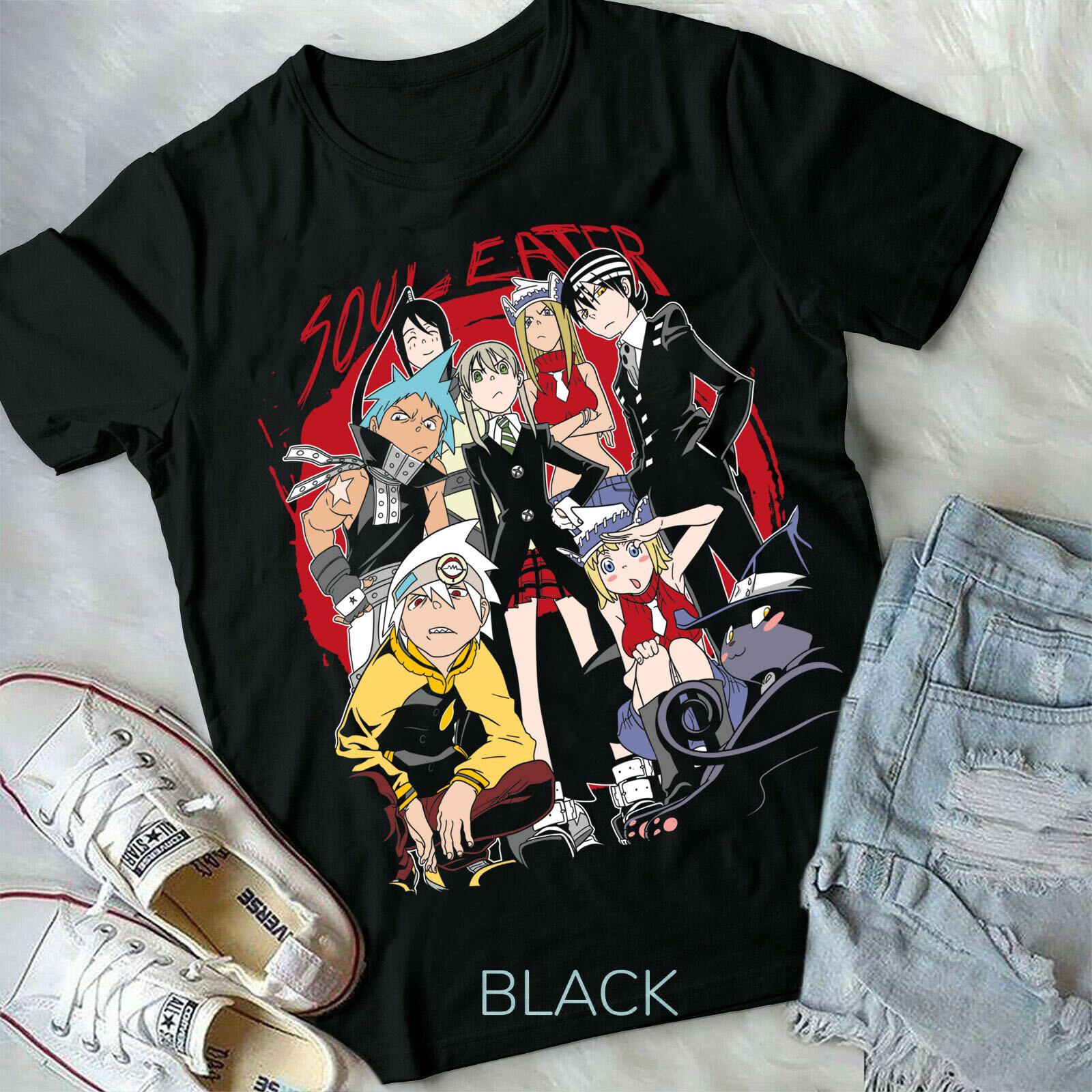 Soul Eater T-shirt Anime Death The Kid Manga Black Star Graphic Tee Black Shirt L