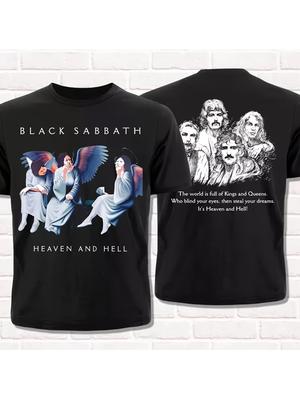 2025 Nové Letné Čierne Sabbath Heaven and Hell Journey Grafické Tričko Retro Rocková Kapela Streetwear pre Mužov a Ženy Voľné