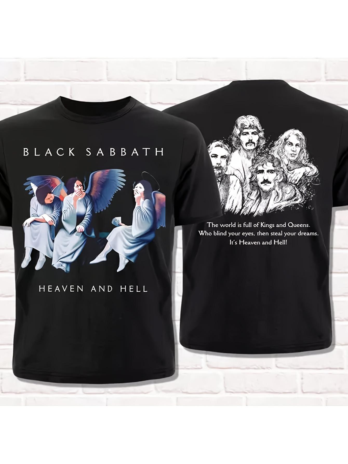 

2025 Новая летняя футболка с графическим принтом Black Sabbath Heaven and Hell Journey, ретро, рок-группа, уличная одежда для мужчин и женщин, свободного кроя L