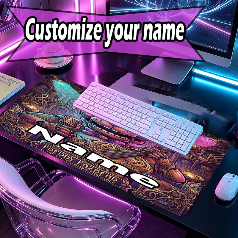 Personalizovaná podložka pod myš s motivem Five Nights at Freddy's a vlastním jménem, Podložka na stůl pro notebook PC, Dekorativní podložka na stůl pro domácnost, Podložka pod klávesnici, Dárek