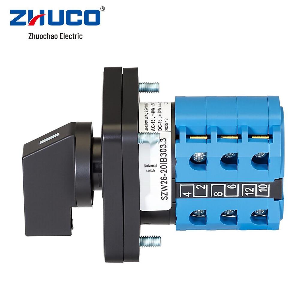 Zhuochao SZW26-20/B303.3 Self-Resetting Three-Position Changeover Switch