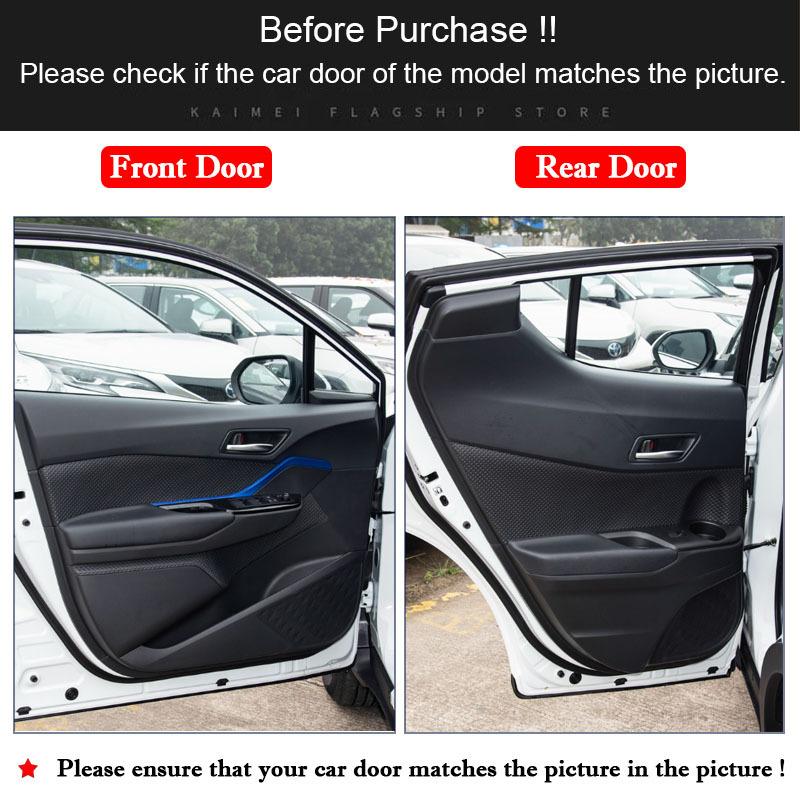 Voor Toyota C-HR CHR 2018 - 2024 Auto Deur Anti-Stoot Pad Koolstofvezel Deuren Beschermende Sticker Auto Interieur Modificatie