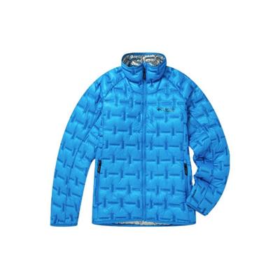 Solid Color Stand Collar Casual Down Jacket Men Outerwear Blue WE9406-491
