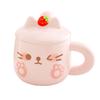 Cute Cat Ceramic Mug Couple Cup with Lid Spoon Coffee Cup Gift Bestie Cup Practical Birthday Gift