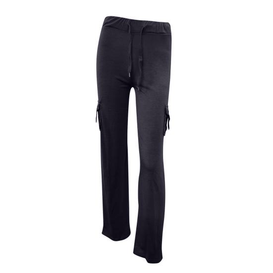 Women Cargo Pants Solid Color Multi-Pocket Loose Casual Sweatpants Solid Color Wide Leg