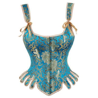 Top Corset Negru Satinat cu Cusături Contrastante Bretele Fundă Decolteu Pătrat Închidere Frontală Corset cu Baleine pentru Femei