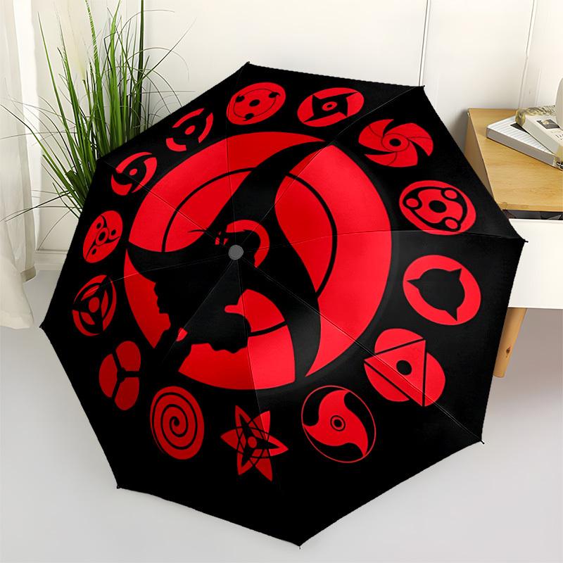 NARUTO Automatic Folding Umbrella with Sturdy Iron Frame, Portable Compact Travel Umbrella All-Season Use Parties 0807041