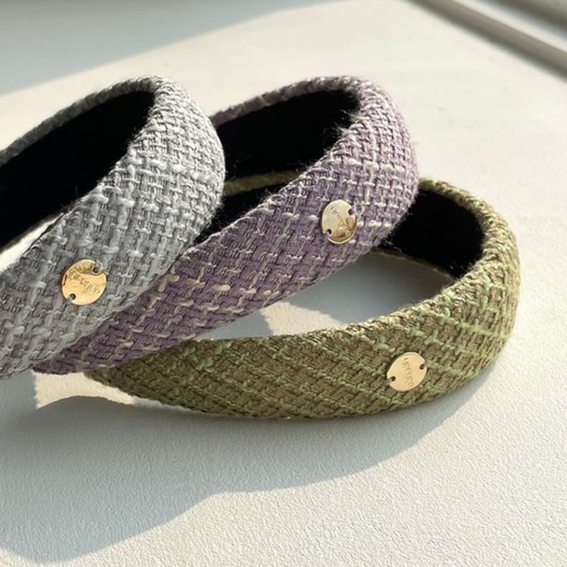 geegee tweed Hairband (purple)