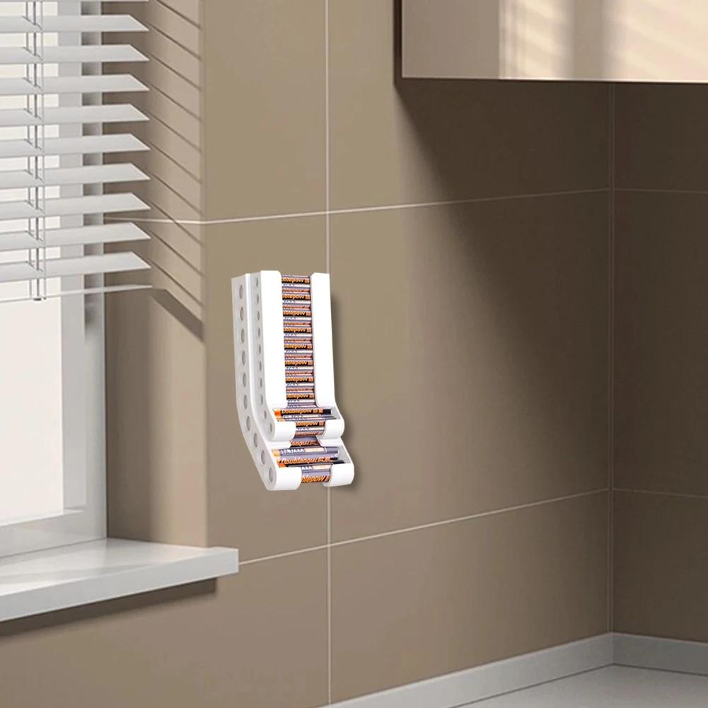 3-1PCS Battery Storage Organizer Wall Mounted AA & AAA Battery Caddy Battery Dispenser for 10 AAA & 10 AA Batteries Storage