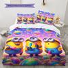 Classic Minions Printed Bedding Set 3PCS Cartoon Character Duvet Cover Pillowcase For Children Teens Room Home Decor