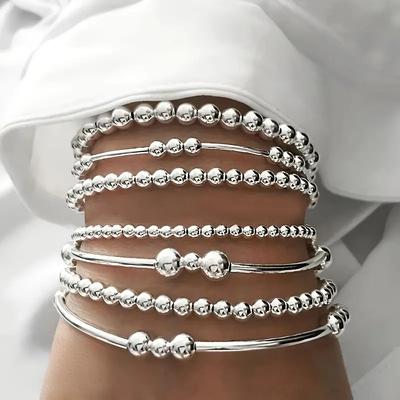 Bracelet Set Anniversary and Holiday Gifts Date 7-piece Set Vacation Summer Daily Outfit Beaded Layered Ladies Party Minimalist  High Quality