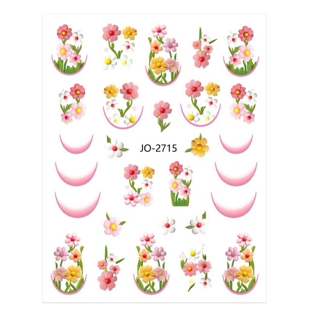 Ins Style Floral Butterfly Rose Self-Adhesive Nail Art Stickers, Same Style as Douyin & Xiaohongshu