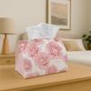 1pc Tissue Box Holder with a Pink Rose Line Art Design - A Versatile Napkin Dispenser Suitable for Home Gatherings, Car Decoration - A Stylish Tissue 