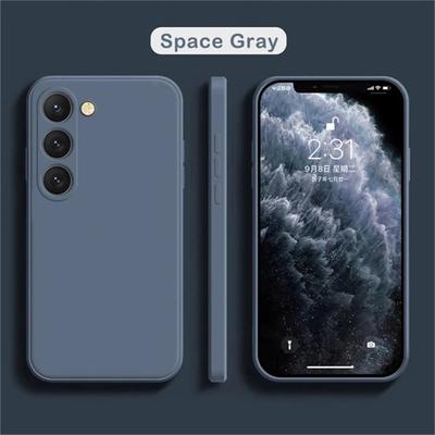Custodia Quadrata in Silicone Liquido per Telefono Samsung Galaxy S24 S23 S24 Ultra S22 S21 S20 Ultra Plus S20FE S21 FE A72 A52 A51 4G