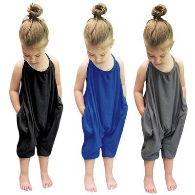 Tuta Corta Nera Senza Maniche Stile Europeo e Americano per Bambini