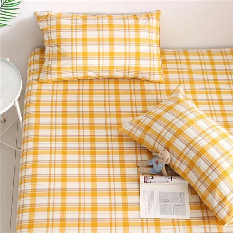 

Комплект постельного белья в корейском стиле ленивого клубничного цвета, пододеяльник, простыня, четыре предмета, простыня для общежития, простыни, кровать L One pillowcase Mango lattice