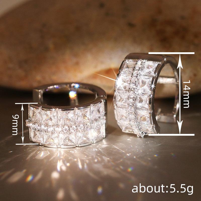 Simple Earrings for Women, Micro-inlaid Zircon Billingbilling Jewelry Chic.