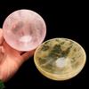 Natural powder crystal small bowl, crystal white yellow powder crystal bowl, living room, home, office desktop, handicraft decoration