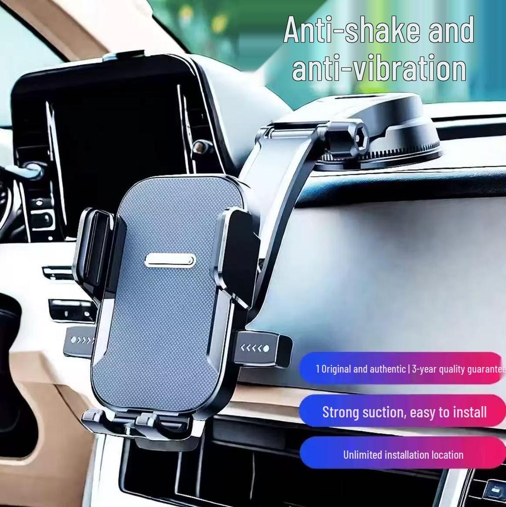 New Rotating Heat-Resistant Car Phone Holder with Suction Cup and Adhesive for Dashboard.