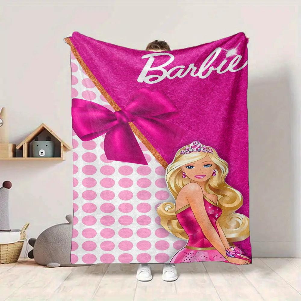 1 pezzo Barbie, Coperta con Fiocco Rosa Fibra di Poliestere, Comfort per Tutte le Stagioni per Divano, Letto, Ufficio, Auto, Campeggio, Decorazione per la Casa e Regalo Ideale, Comfort per l'Ufficio