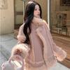 Autumn and winter imitation suede fur short jacket, fleece and thicker winter new fur integrated jacket, warm top women's clothing