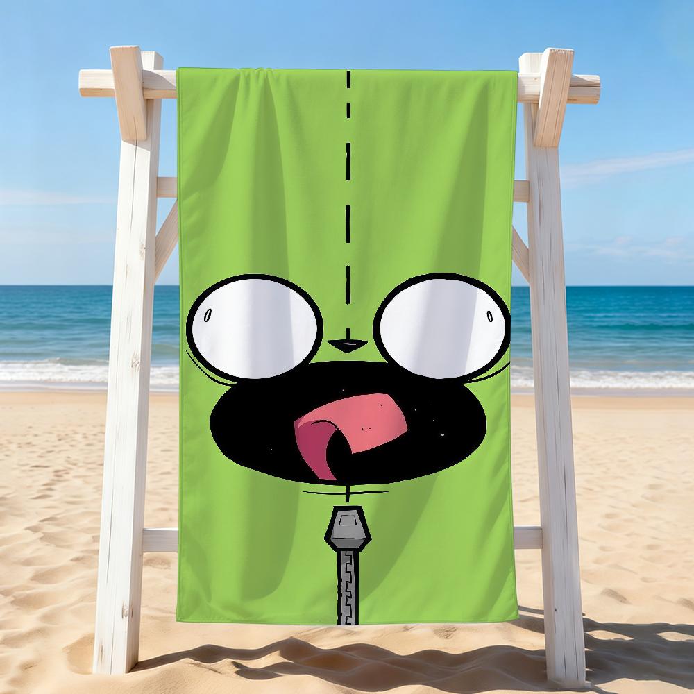 Cartoon funny I-Invader Z-Zim Towel Drying Bath Towel Applicable To Light Swimming Camping Yoga Beach Out