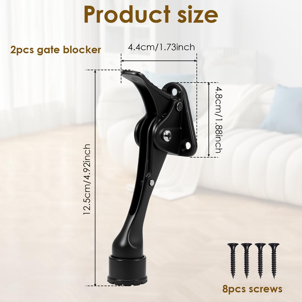 1Pc/2Pcs 5 Inch One Touch Adjustable Height Door Stop Zinc Alloy Door Stopper  Alloy Foot-Operated Lever Door Hardware