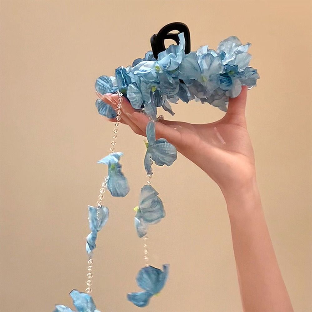 Pferdeschwanz-Klammer Hortensienblüten-Quaste Haarspange Böhmische Haarspangen Hortensienblüten-Haarklammer