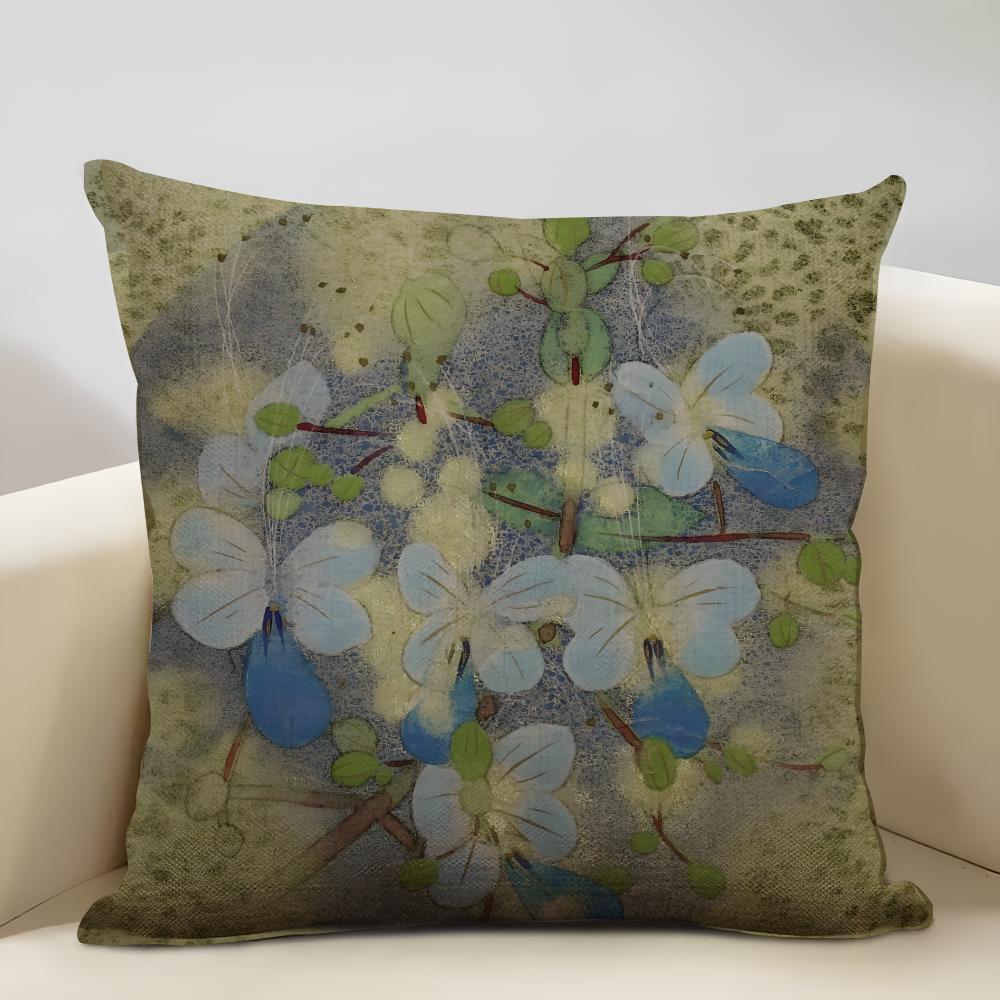 Rock Color Works Cushion Cover Household Decoration Linen Sofa Cushion Cover: Skin-Friendly & Breathable With Invisible Zipper