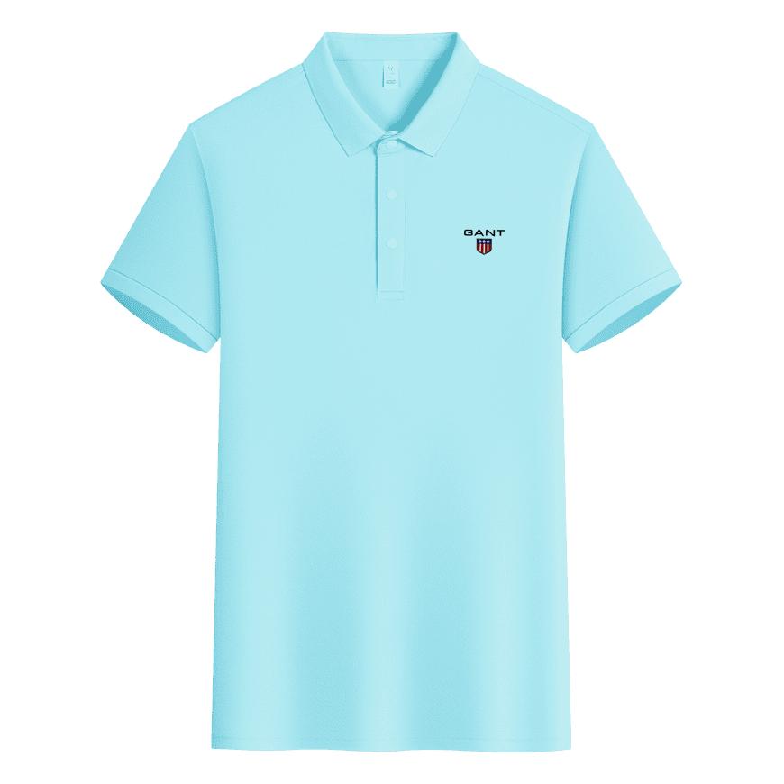 Gant 2025 Sommer Ny Brodert Business Casual Ensfarget Poloskjorte Par Poloskjorte