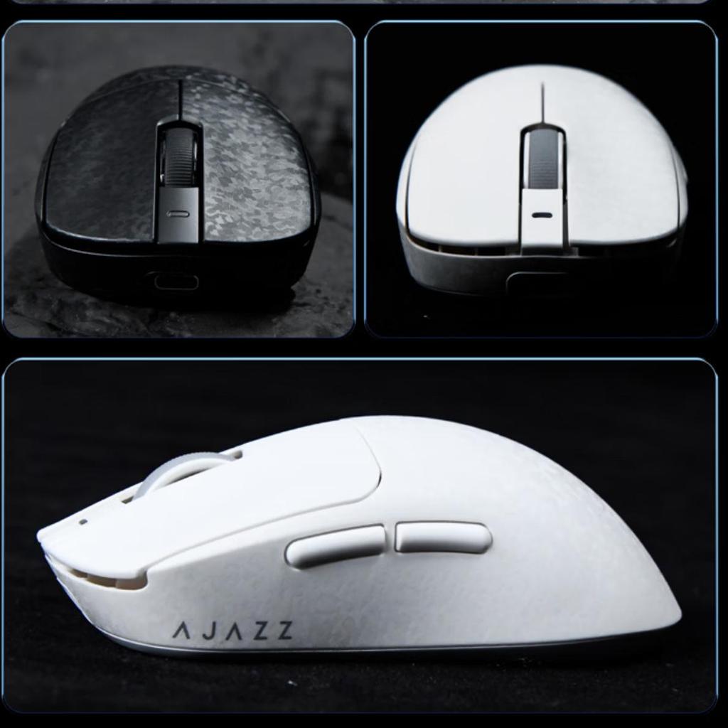 Ajazz T520 Wireless Mouse Carbon Fiber Lightweight Gaming Mouse Three-Mode Connection Comfortable Texture White