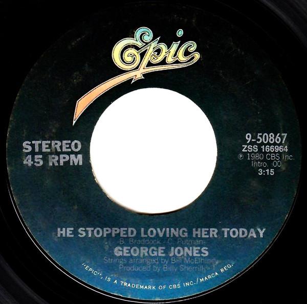 

7inch Record GEORGE JONES - He Stopped Loving Her Today 950867 Epic 1980 US Folk Used
