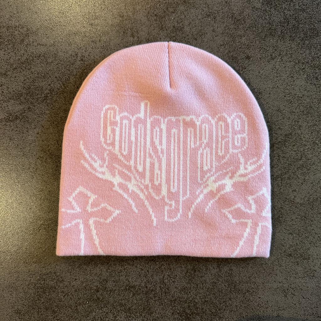 Fashionable Printed Letter Neutral Casual Warm Knitted Hat For Autumn And Winter