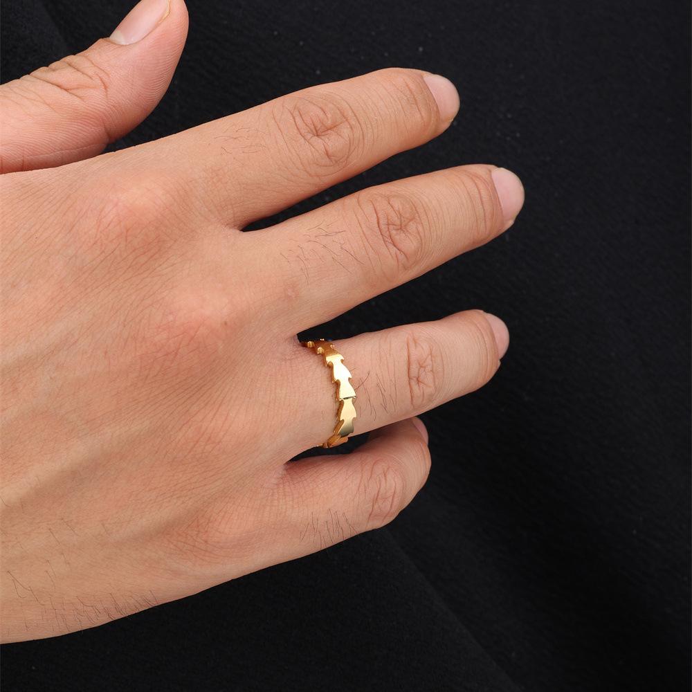 1Pcs Stainless Steel Minimalist Ring  Fashionable Couple's Finger Ring Accessory