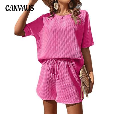 Sommer Damen Shorts Kurzarm Tops Set Elegant Batshirt Mode Shorts Zweiteiliges Set Casual Anzug