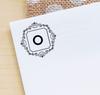 Printtoo O Alphabet Monogram Initial Square Swirl Border Office Stationary R-40 Self Inking Rubber