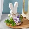 Easters Rabbit Wood Ornament Cartoon Rabbit Wood Crafts for Easters Home Party Desktop Decoration